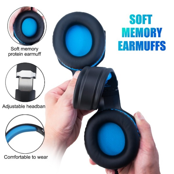 KHAZNEH GH-4 3.5mm Game Gaming Headphone Headset Earphone Headband with Microphone LED Light for Laptop Tablet Mobile PhonesMobile phones or PS4 /PS4 pro/PS4 slim/Xbox one/Xbox one S/Xbox one X/PS5