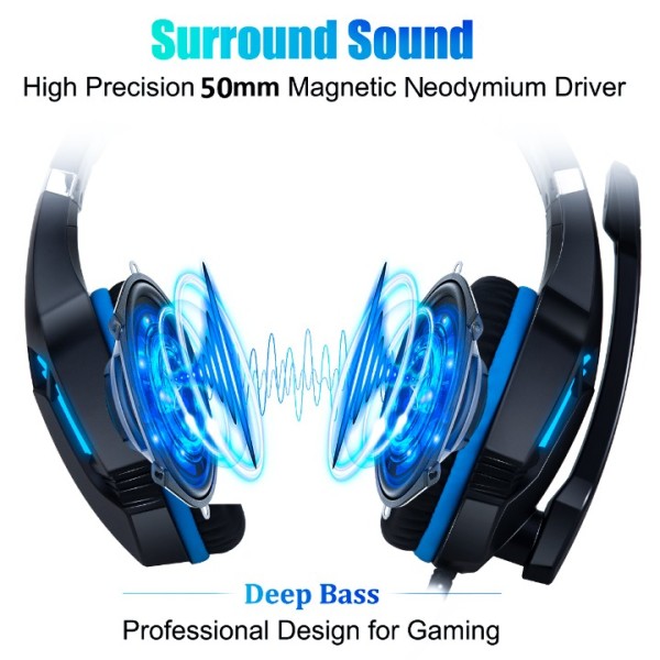 KHAZNEH GH-4 3.5mm Game Gaming Headphone Headset Earphone Headband with Microphone LED Light for Laptop Tablet Mobile PhonesMobile phones or PS4 /PS4 pro/PS4 slim/Xbox one/Xbox one S/Xbox one X/PS5